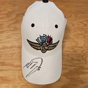 VTG Indianapolis Motor Speedway Hat Cap MARK TAYLOR AUTOGRAPHED 2004 IRL Racing